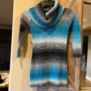 My Michelle Girls Sweater Dress Cowl Neck Winter Size Small Blue Black